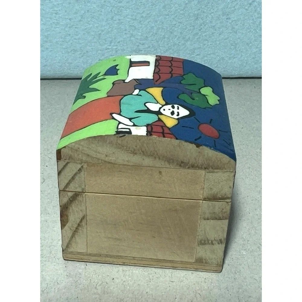 Vintage Nesting La Palma El Salvador Handmade & Painted Wooden boxes